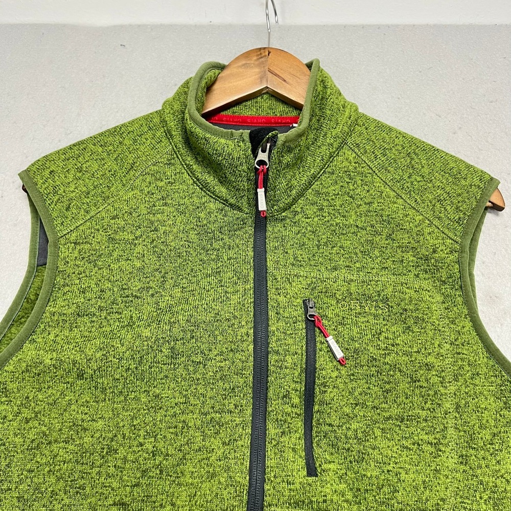 Orvis Mens Sweater Fleece Vest Green Full Zip Outdoor Fly Fishing Hiking Large - Picture 4 of 10